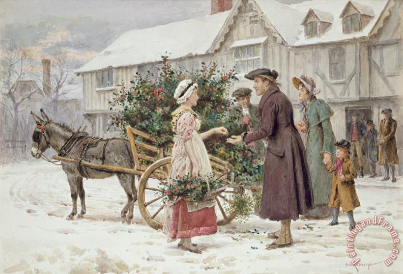 George Goodwin Kilburne The Holly Cart Art Painting