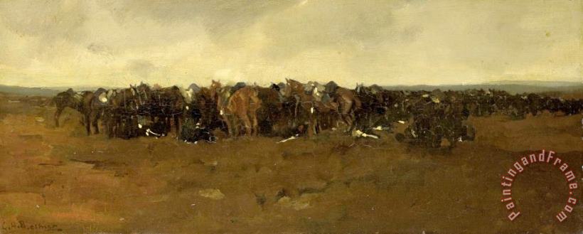 Cavalry at Repose painting - George Hendrik Breitner Cavalry at Repose Art Print