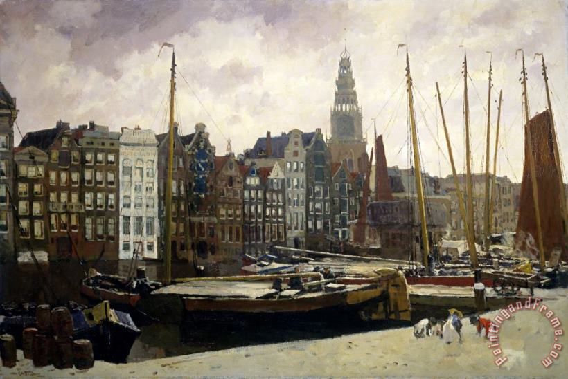 The Damrak, Amsterdam painting - George Hendrik Breitner The Damrak, Amsterdam Art Print