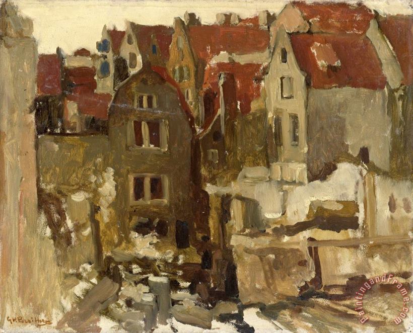 George Hendrik Breitner The Demolition of The Grand Bazar De La Bourse on The Nieuwendijk, Amsterdam Art Painting