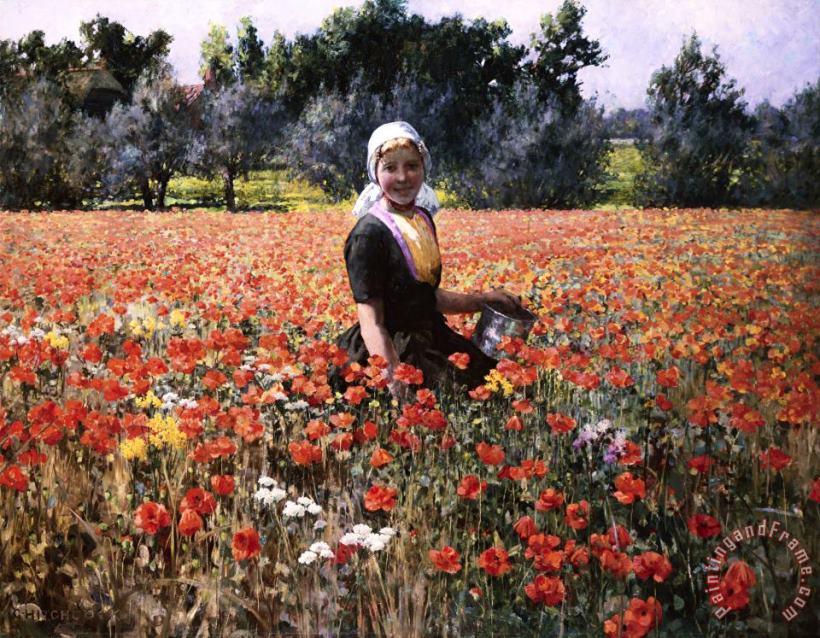 George Hitchcock The Poppy Field Art Painting