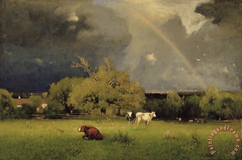 The Rainbow painting - George Inness Senior The Rainbow Art Print