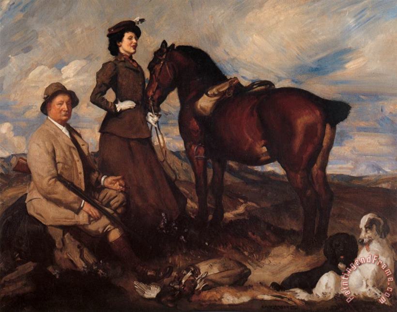 George Lambert Miss Alison Preston And John Proctor on Mearbeck Moor Art Print
