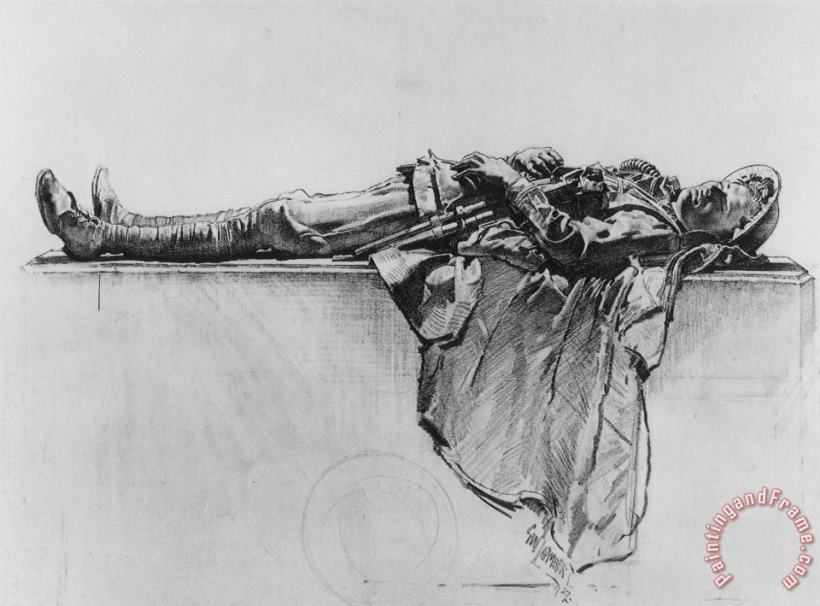 Recumbent Figure of a Soldier painting - George Lambert Recumbent Figure of a Soldier Art Print