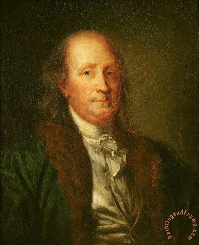Portrait of Benjamin Franklin painting - George Peter Alexander Healy Portrait of Benjamin Franklin Art Print