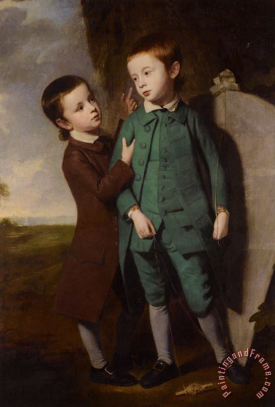 George Romney Portrait of Two Boys with a Kite Art Painting
