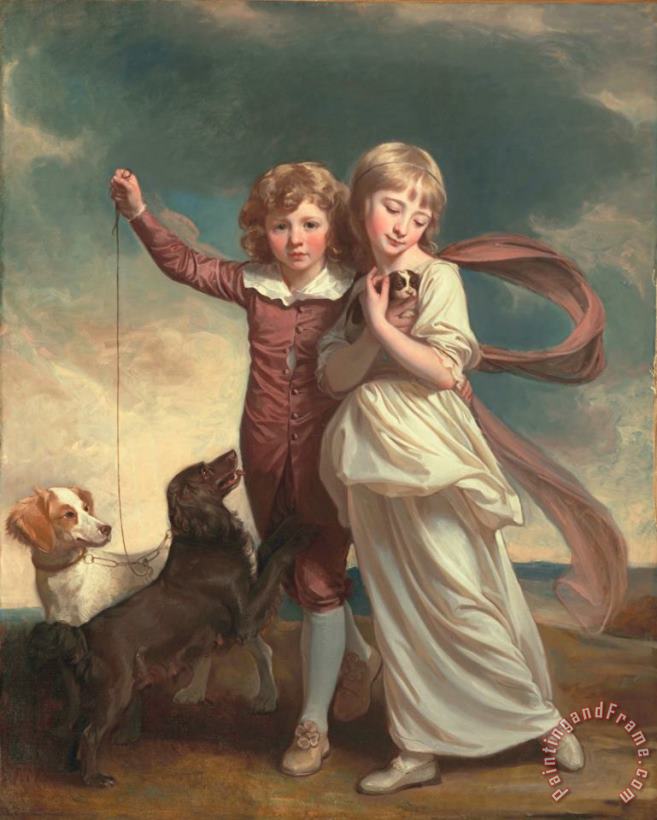 George Romney Thomas John Clavering and Catherine Mary Clavering Art Painting