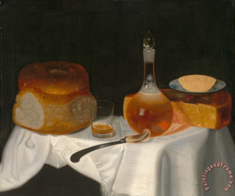 George Smith Still Life of Bread, Butter And Cheese Art Painting