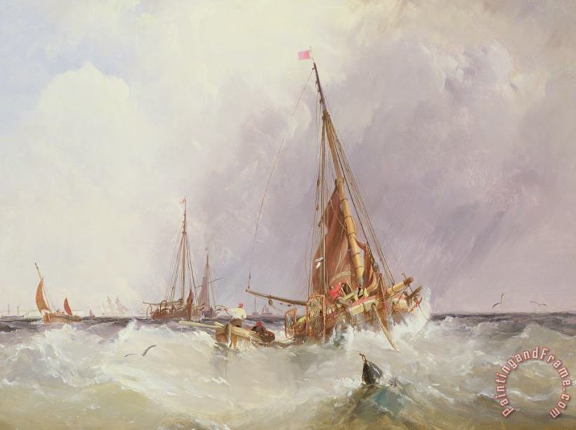 George the Elder Chambers Shipping In The Solent 19th Century Art Painting