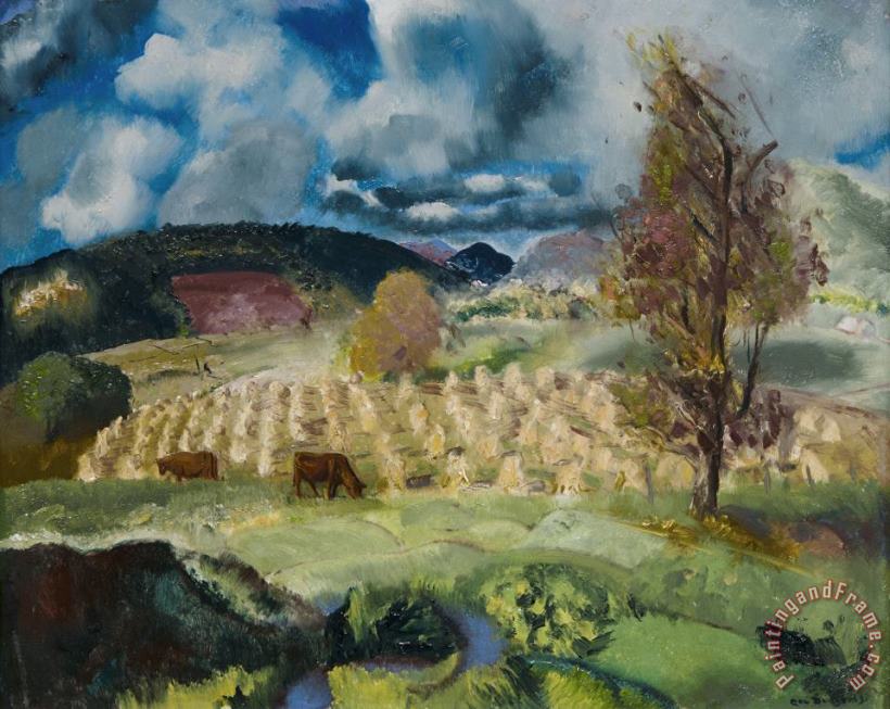 Cornfield And Harvest painting - George Wesley Bellows Cornfield And Harvest Art Print
