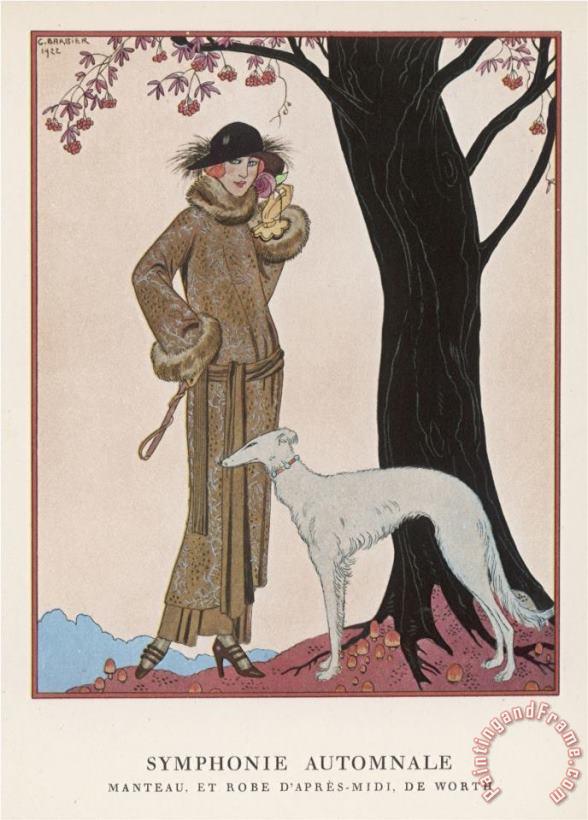 Design by Worth painting - Georges Barbier Design by Worth Art Print