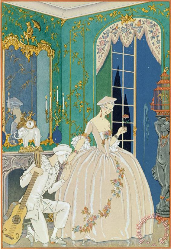 Georges Barbier Illustration For 'fetes Galantes' Art Print