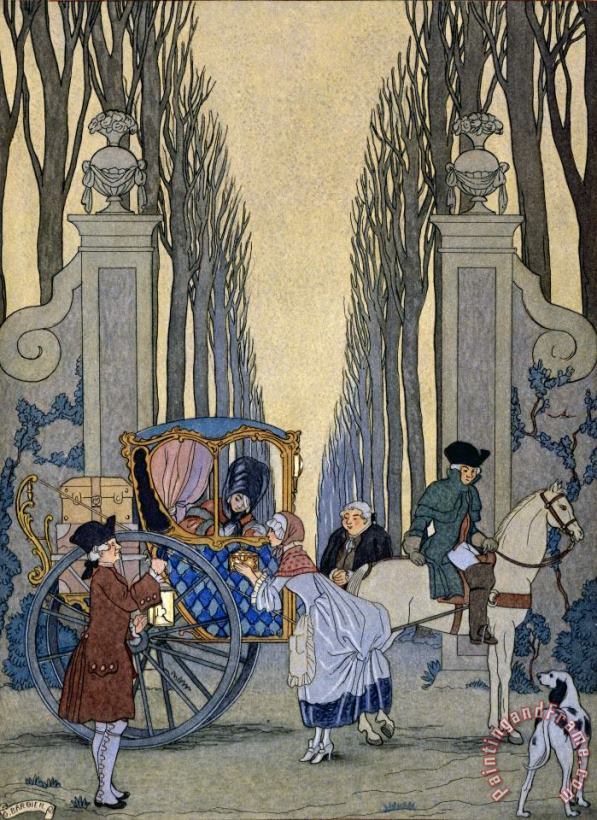Illustration From 'les Liaisons Dangereuses' painting - Georges Barbier Illustration From 'les Liaisons Dangereuses' Art Print
