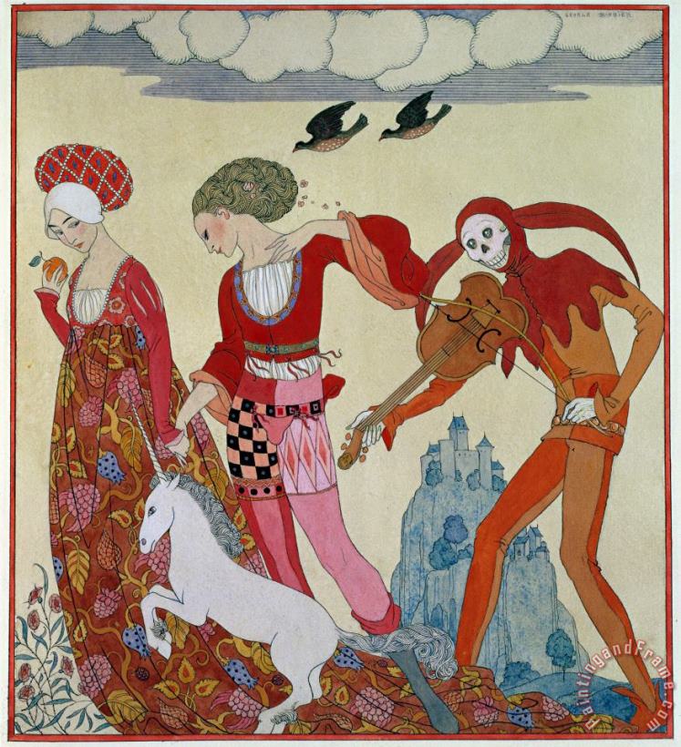 Georges Barbier Love Desire And Death Art Print