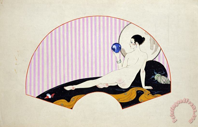 Odalisque with a Crystal Ball painting - Georges Barbier Odalisque with a Crystal Ball Art Print