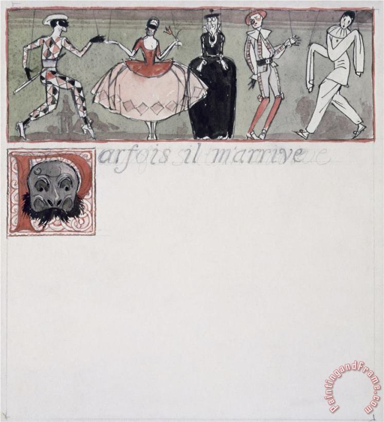 Parfois Il M Arrive Ink And W C on Paper painting - Georges Barbier Parfois Il M Arrive Ink And W C on Paper Art Print