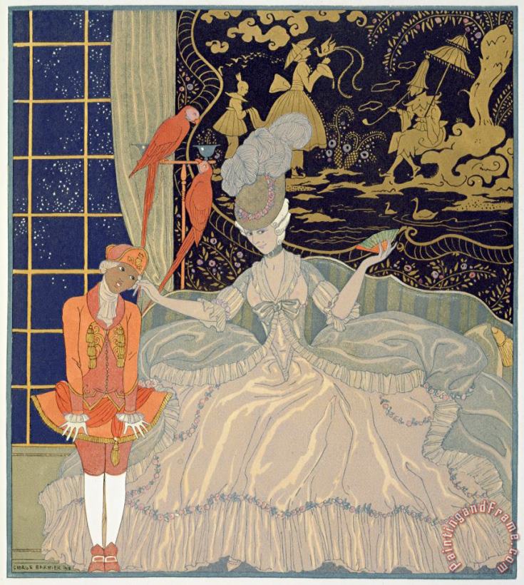 Punishing The Page painting - Georges Barbier Punishing The Page Art Print