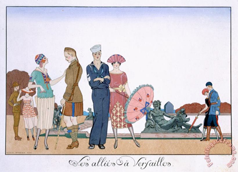 Georges Barbier The Allies In Versailles Art Print