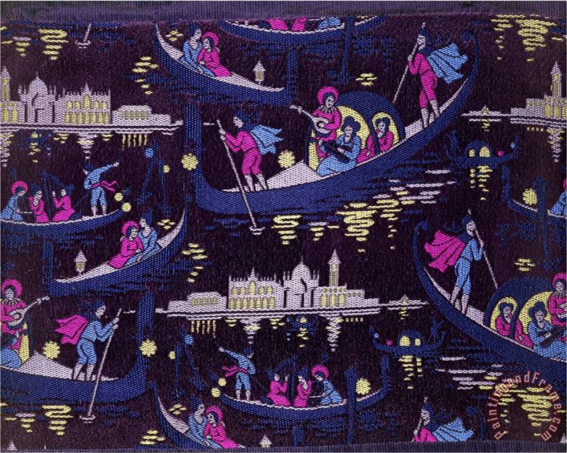 Georges Barbier Venise Fete De Nuit Furnishing Fabric Woven Silk France C 1921 Art Painting