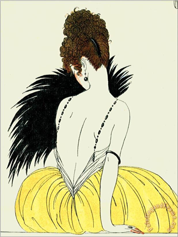 Woman with Fan painting - Georges Barbier Woman with Fan Art Print