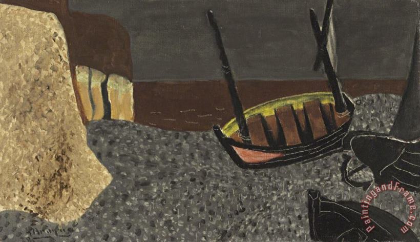 Barques Sur Les Galets, 1928 painting - Georges Braque Barques Sur Les Galets, 1928 Art Print