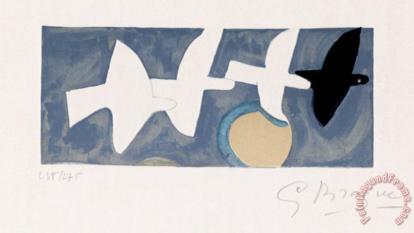 Georges Braque Quatre Oiseaux, 1950 Art Painting