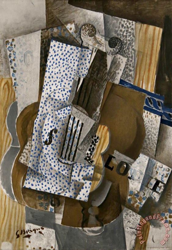 Violin Melodie, Ca. 1960 painting - Georges Braque Violin Melodie, Ca. 1960 Art Print
