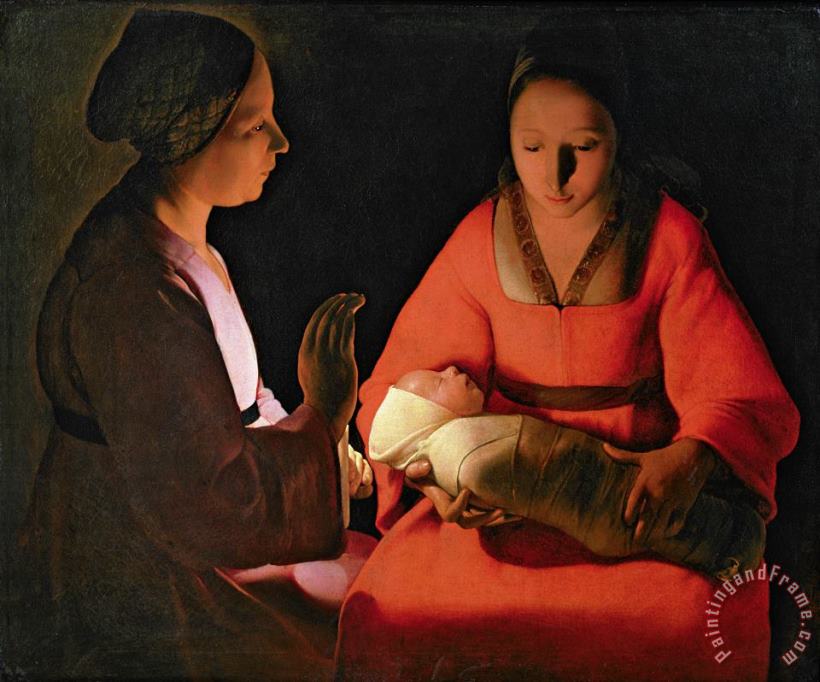 The New Born Child painting - Georges de la Tour The New Born Child Art Print