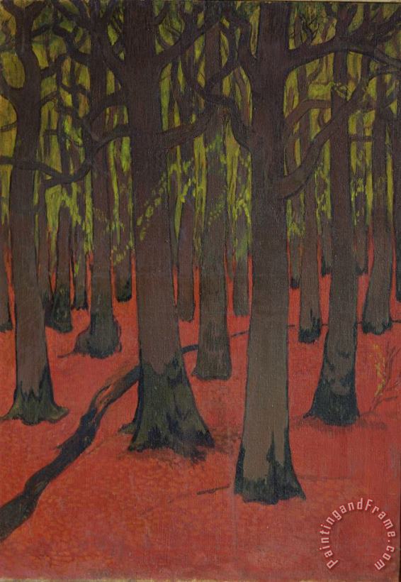 The Forest with Red Earth painting - Georges Lacombe The Forest with Red Earth Art Print