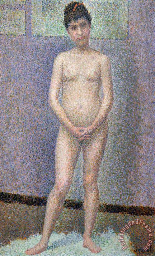 Model From The Front painting - Georges Pierre Seurat Model From The Front Art Print