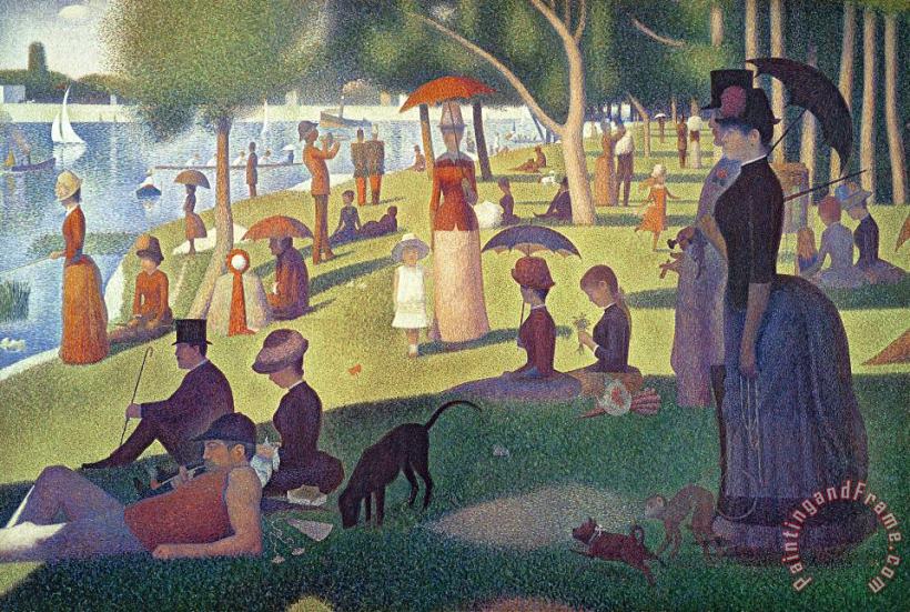Sunday Afternoon on the Island of La Grande Jatte painting - Georges Pierre Seurat Sunday Afternoon on the Island of La Grande Jatte Art Print