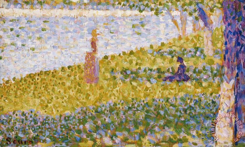 Women On The River Bank painting - Georges Pierre Seurat Women On The River Bank Art Print
