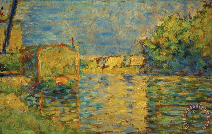 Georges Seurat Banks of The Seine Near Courbevoie Art Painting