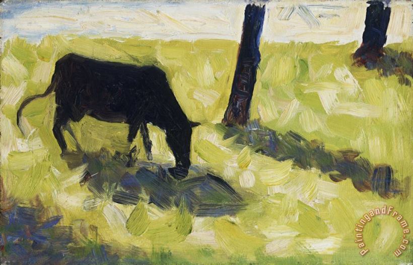 Georges Seurat Black Cow in a Meadow Art Painting