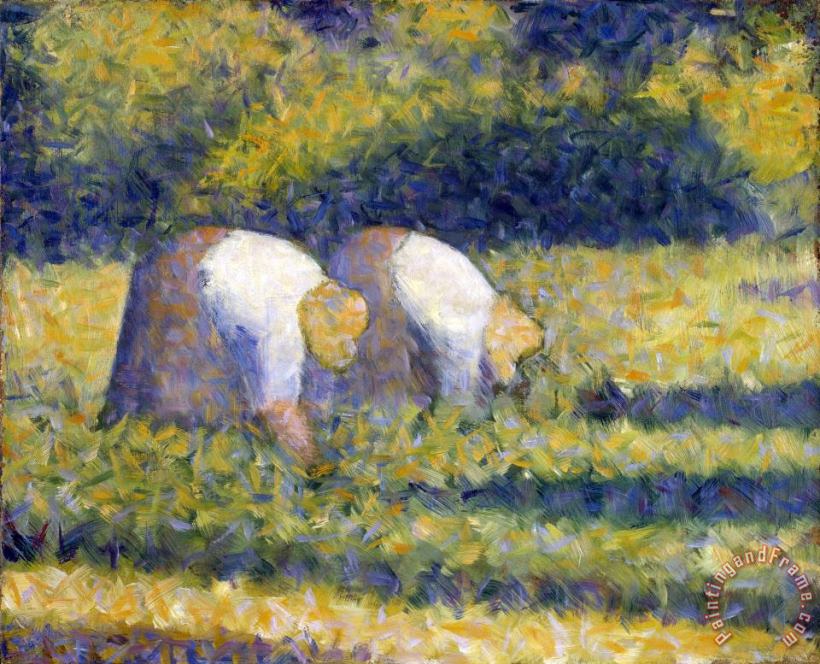 Farm Women at Work (paysannes Au Travail) painting - Georges Seurat Farm Women at Work (paysannes Au Travail) Art Print