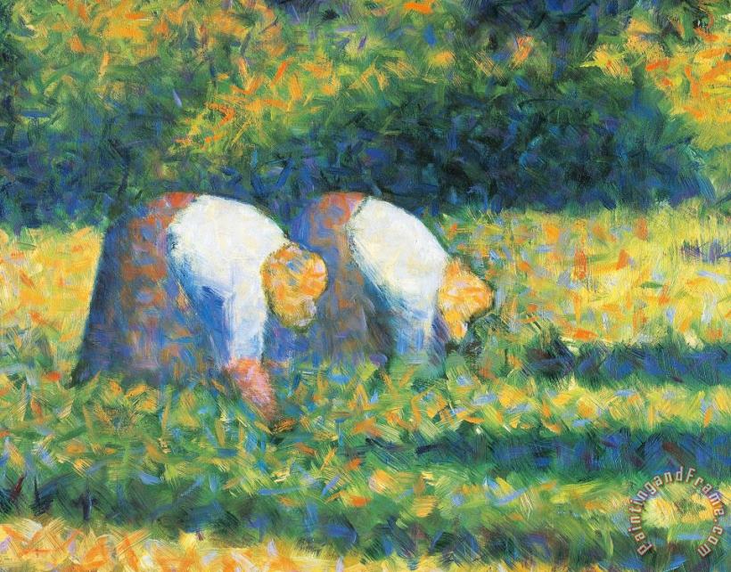 Farmers At Work painting - Georges Seurat Farmers At Work Art Print