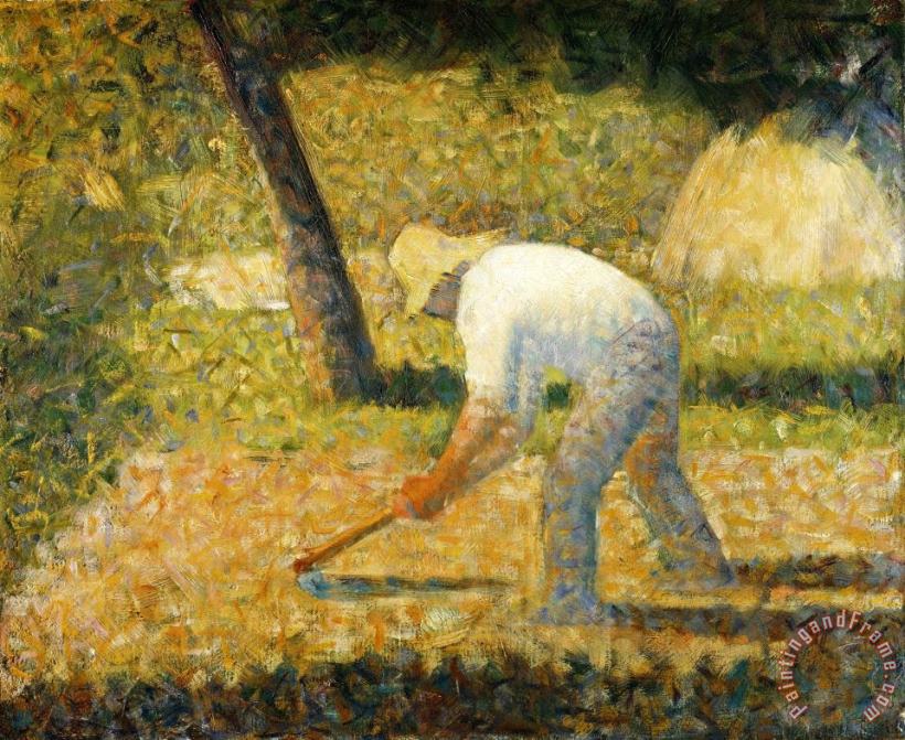 Georges Seurat Peasant with Hoe (paysan a La Houe) Art Painting