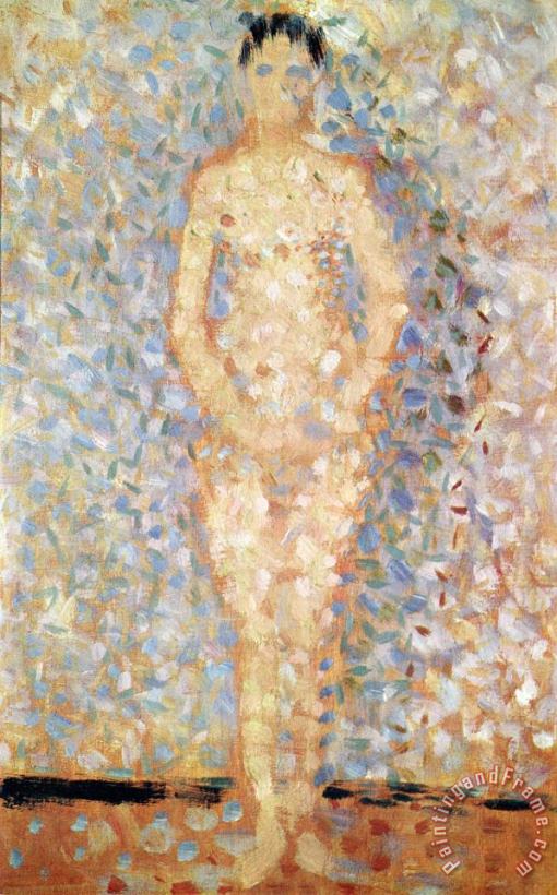 Poseur Standing Front View Study for Les Poseuses 1887 painting - Georges Seurat Poseur Standing Front View Study for Les Poseuses 1887 Art Print