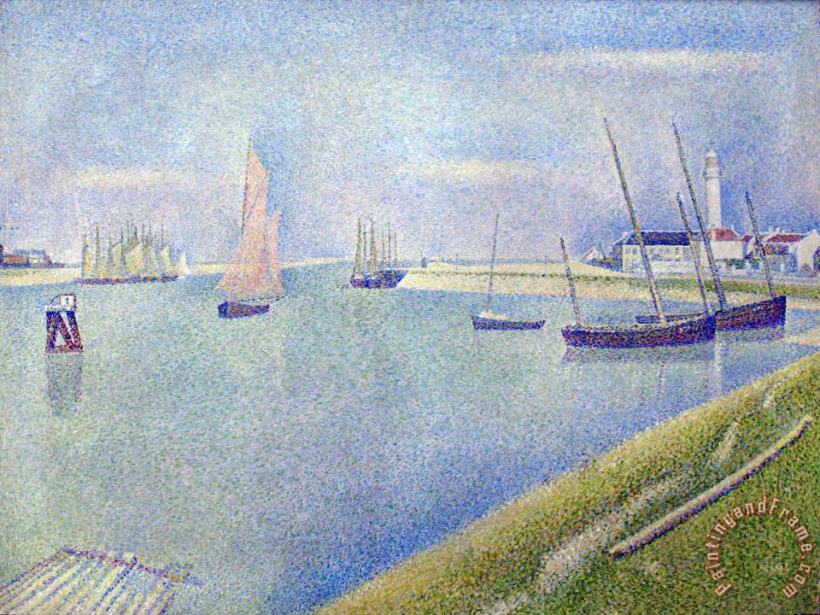 Georges Seurat The Canal of Gravelines, in The Direction of The Sea Art Painting
