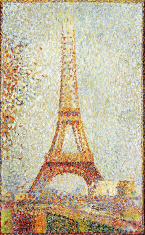 The Eiffel Tower 1889 painting - Georges Seurat The Eiffel Tower 1889 Art Print