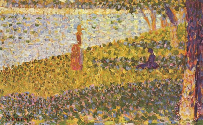 Women by The Water 1886 painting - Georges Seurat Women by The Water 1886 Art Print