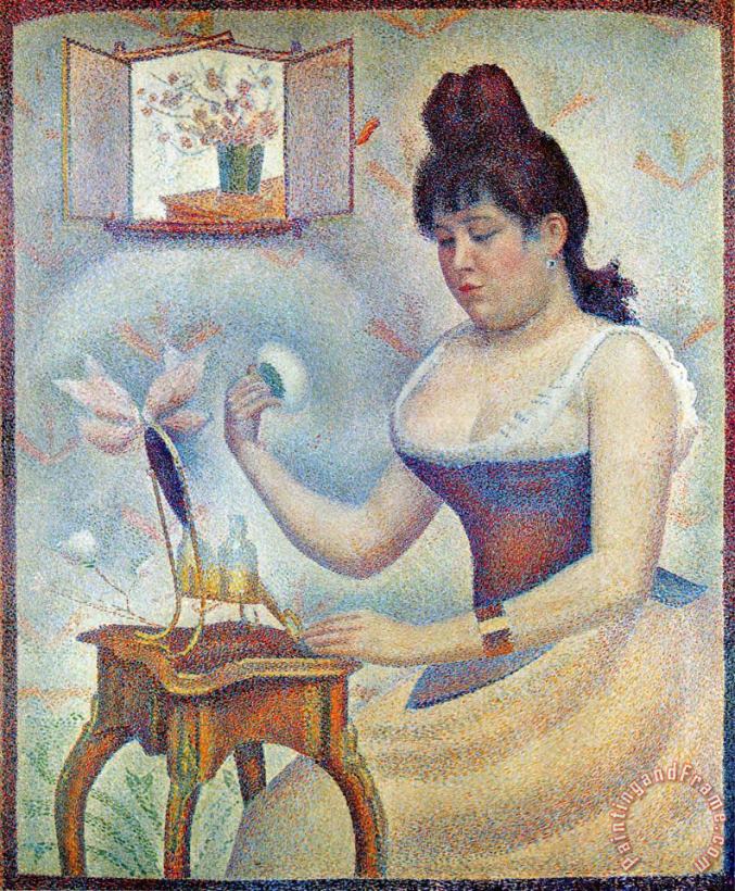 Young Woman Powdering Herself 1890 painting - Georges Seurat Young Woman Powdering Herself 1890 Art Print