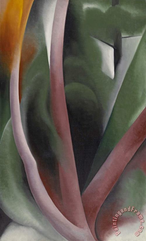 Birch And Pine Trees Pink, 1925 painting - Georgia O'keeffe Birch And Pine Trees Pink, 1925 Art Print