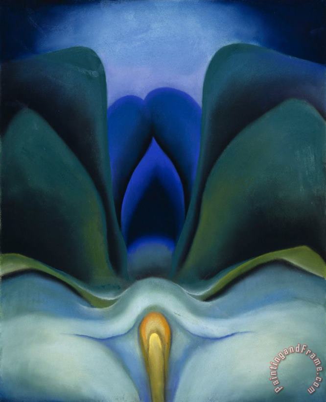 Blue Flower, 1918 painting - Georgia O'keeffe Blue Flower, 1918 Art Print
