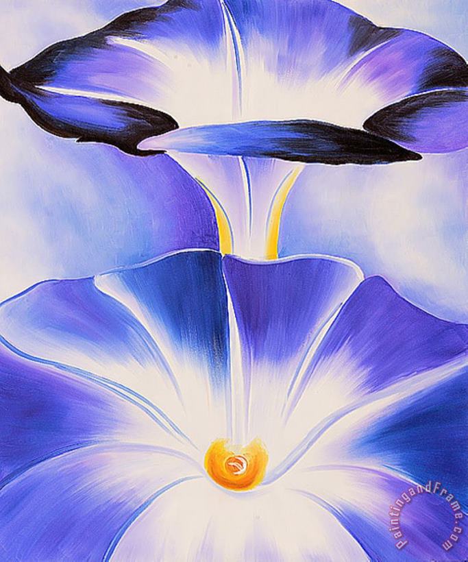 Blue Morning Glories painting - Georgia O'keeffe Blue Morning Glories Art Print