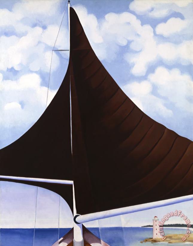 Brown Sail, Wing And Wing, Nassau painting - Georgia O'Keeffe Brown Sail, Wing And Wing, Nassau Art Print