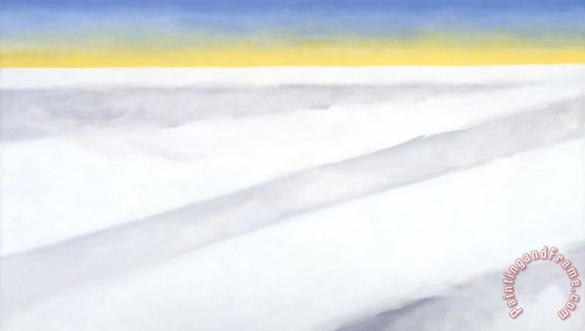 Georgia O'keeffe Clouds 5 (yellow Horizon And Clouds), 1963 1964 Art Painting