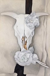 Georgia O'keeffe Cow S Skull with Calico Roses