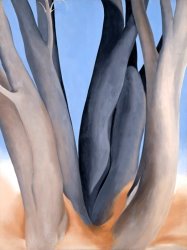 Georgia O'keeffe Dark Tree Trunks