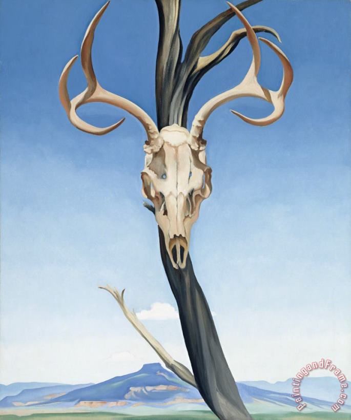 Georgia O'keeffe Deer's Skull with Pedernal, 1936 Art Print